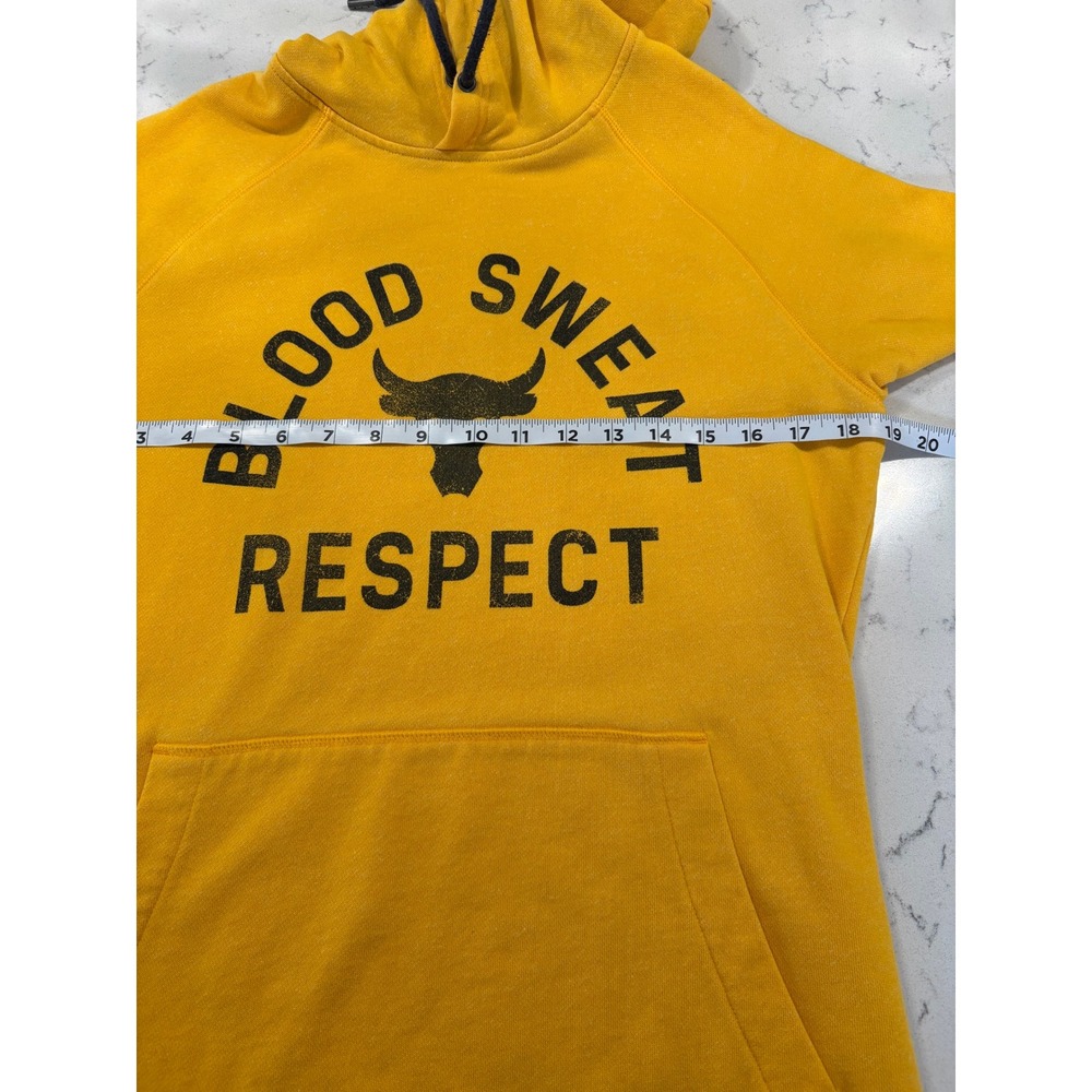 Under Armour Project Rock Blood Sweat Respect Short Sleeve Hoodie Yellow Small - Picture 6 of 9